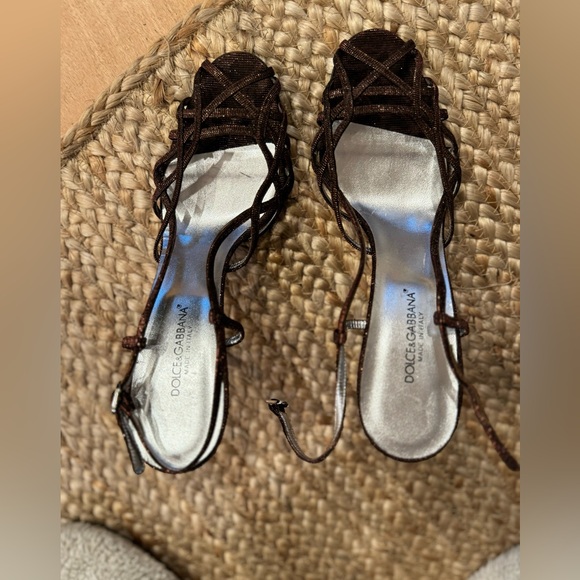 Chic Bronze Good Condition Dolce & Gabbana slingback heels - Picture 2 of 3